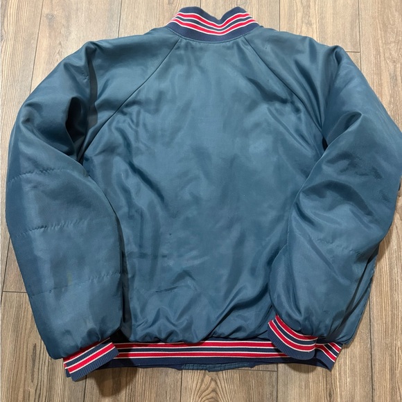 Vintage Earl-Gorn Nylon Bomber Jacket XL Navy Red Trim Retro Dearborn Hts MI - Picture 3 of 11